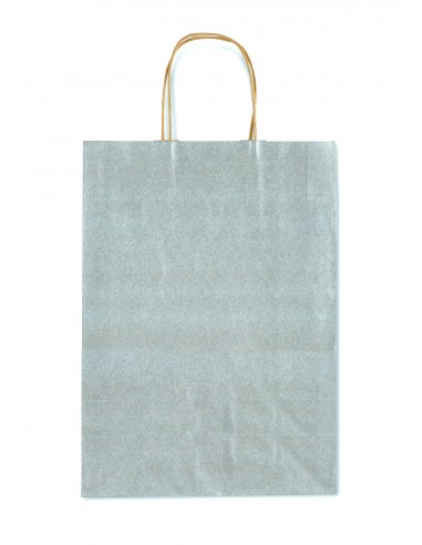 Buste di carta argento manico ritorto - conf. 25 pz (da 0,236 €/pz)