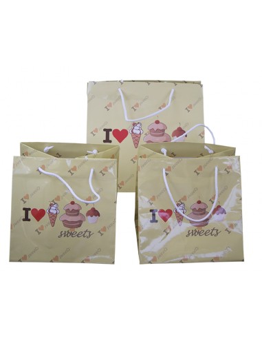 Borse in carta manuale I LOVE SWEETS...
