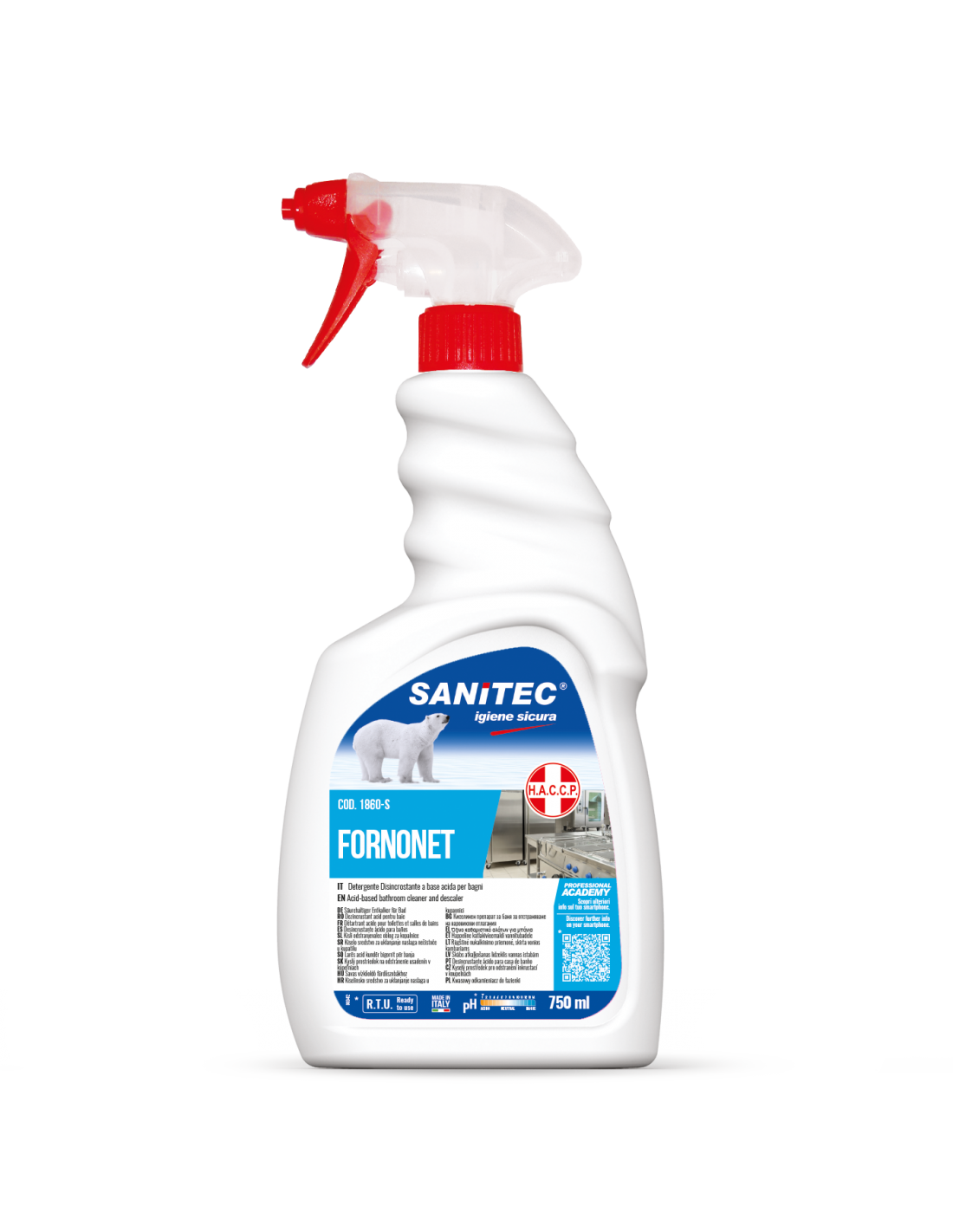 Detergente sgrassante per forno fornonet sanitec 750 ml