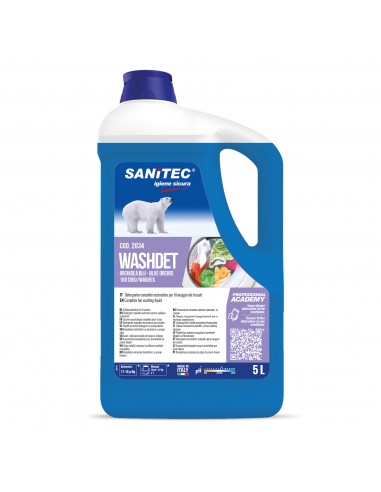 Detersivo lavaggio a mano e lavatrice washdet orchidea blu sanitec 5 kg