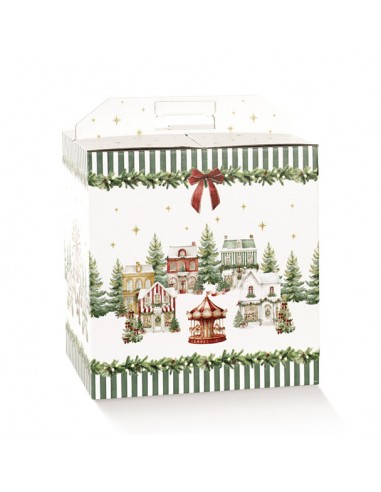Scatola panettone+bottiglia Market verde